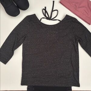 J. Crew Charcoal V Tie Back Tee